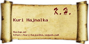 Kuri Hajnalka névjegykártya